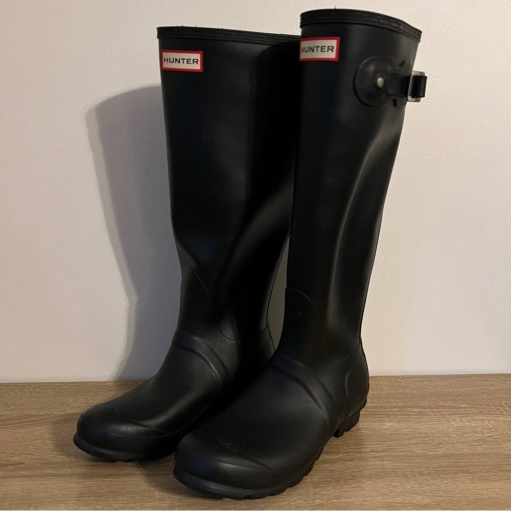Hunter Women’s Original Tall Rain Boots Black Size 8 - Picture 13 of 13